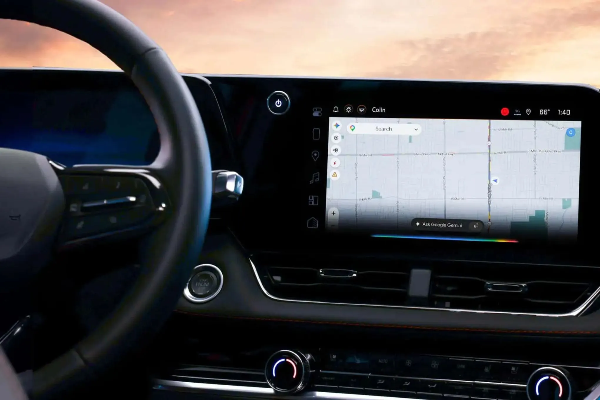 Google Gemini, seen on the infotainments system of an unspecified Chevrolet model.
